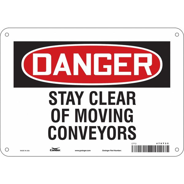 Safety Sign, 7 in Height, 10 in Width, Aluminum, Vertical Rectangle, English, 478T35