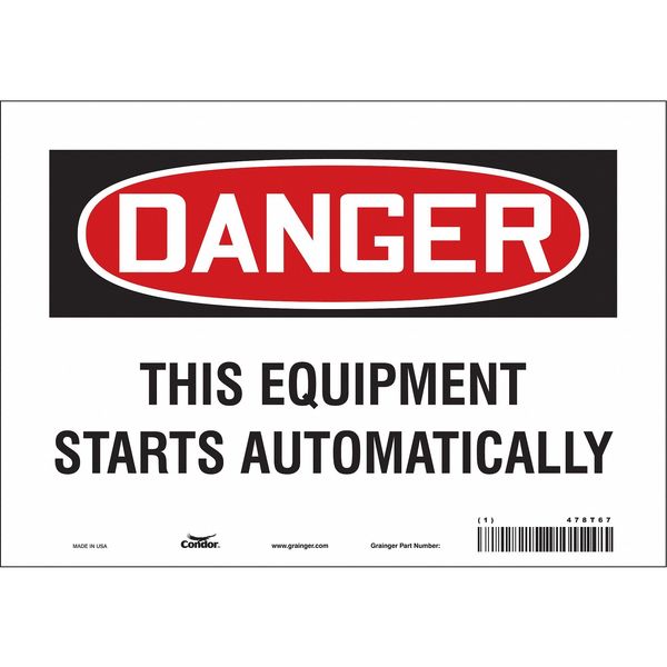 Safety Sign, 7 in Height, 10 in Width, Vinyl, Vertical Rectangle, English, 478T67