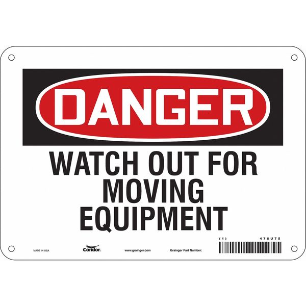 Safety Sign, 7 in Height, 10 in Width, Aluminum, Vertical Rectangle, English, 478U75
