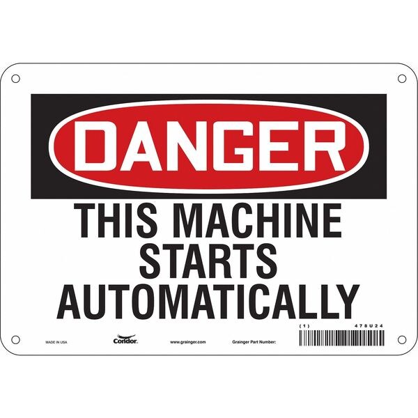 Safety Sign, 7 in Height, 10 in Width, Aluminum, Vertical Rectangle, English, 478U24