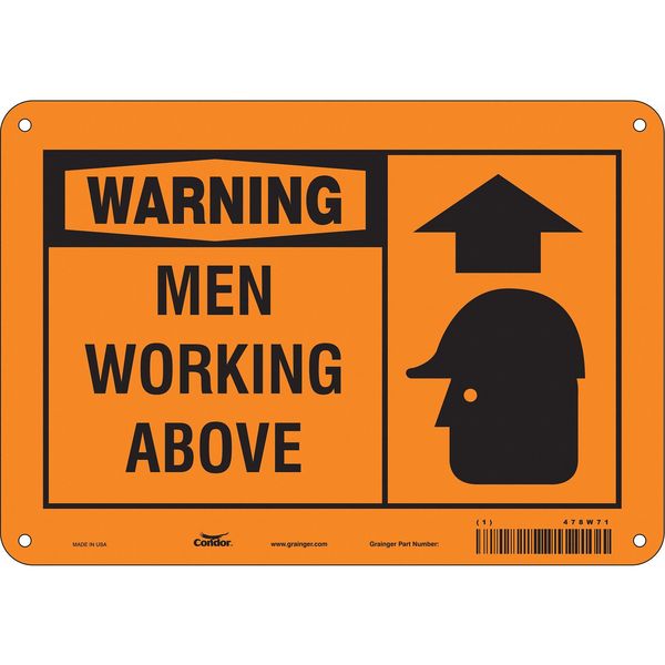 Safety Sign, 7 in Height, 10 in Width, Aluminum, Vertical Rectangle, English, 478W71