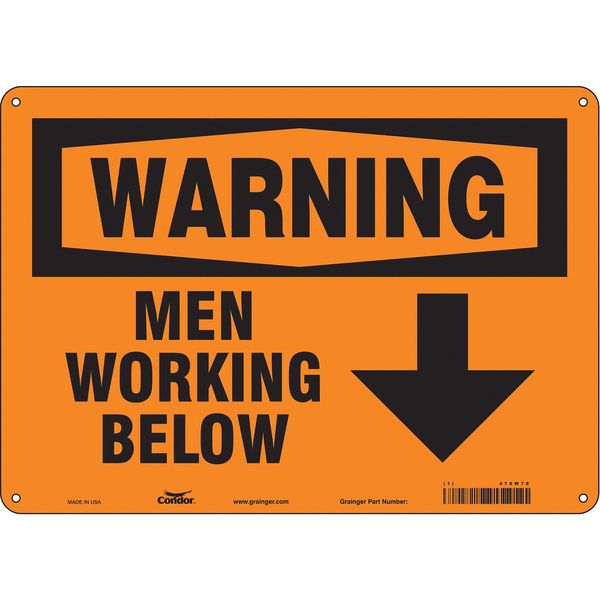 Safety Sign, 10 in Height, 14 in Width, Aluminum, Horizontal Rectangle, English, 478W78