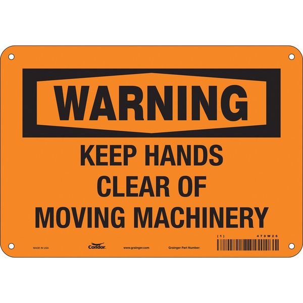 Safety Sign, 7 in Height, 10 in Width, Aluminum, Vertical Rectangle, English, 478W26