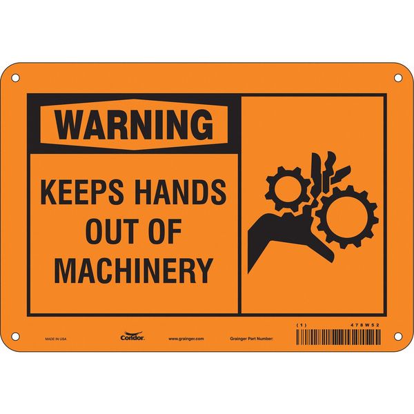 Safety Sign, 7 in Height, 10 in Width, Aluminum, Vertical Rectangle, English, 478W52