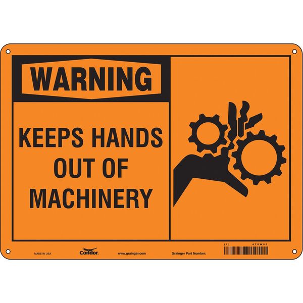 Safety Sign, 10 in Height, 14 in Width, Aluminum, Horizontal Rectangle, English, 478W53