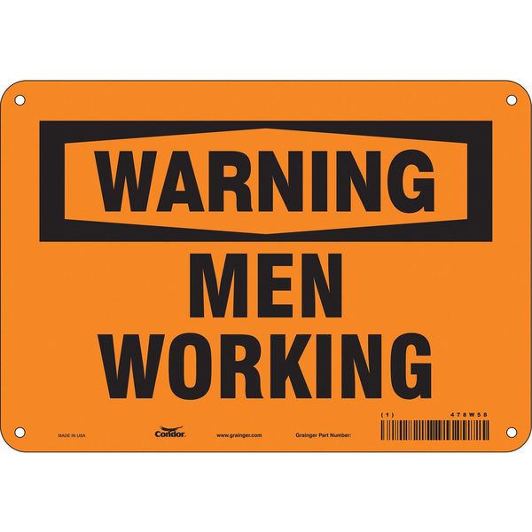 Safety Sign, 7 in Height, 10 in Width, Aluminum, Vertical Rectangle, English, 478W58