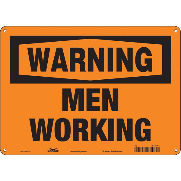 Safety Sign, 10 in Height, 14 in Width, Aluminum, Horizontal Rectangle, English, 478W59