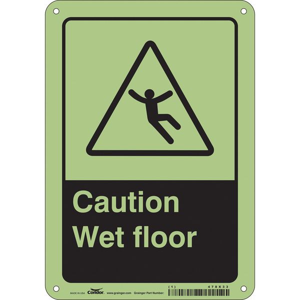 Safety Sign, 10 in Height, 7 in Width, Polyethylene, Horizontal Rectangle, English, 478X33