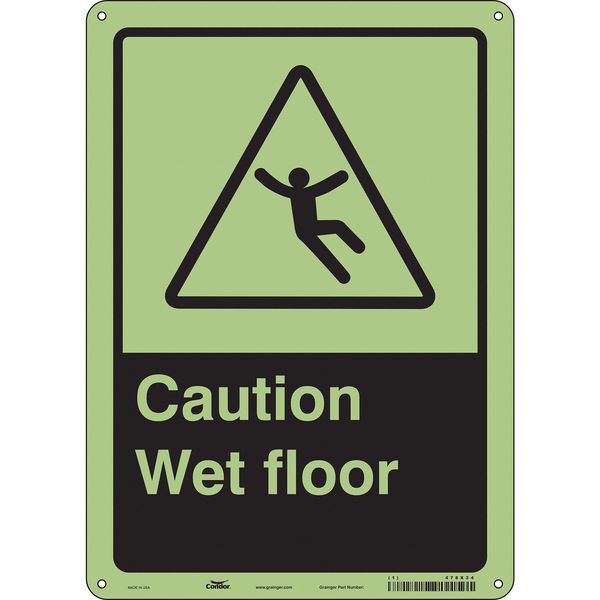 Safety Sign, 14 in Height, 10 in Width, Polyethylene, Vertical Rectangle, English, 478X34
