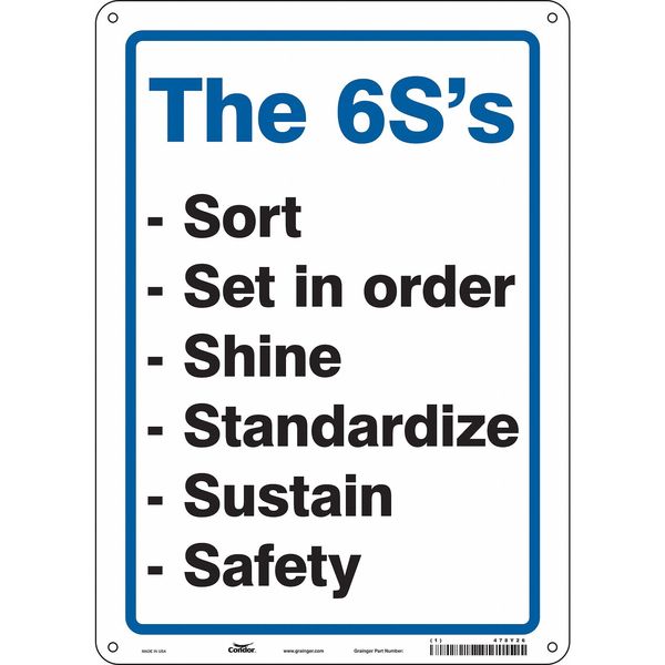 Safety Sign, 14 in Height, 10 in Width, Aluminum, Vertical Rectangle, English, 478Y26