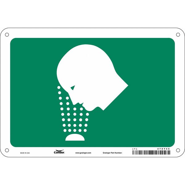 Safety Sign, 7 in Height, 10 in Width, Aluminum, Vertical Rectangle, No Text
