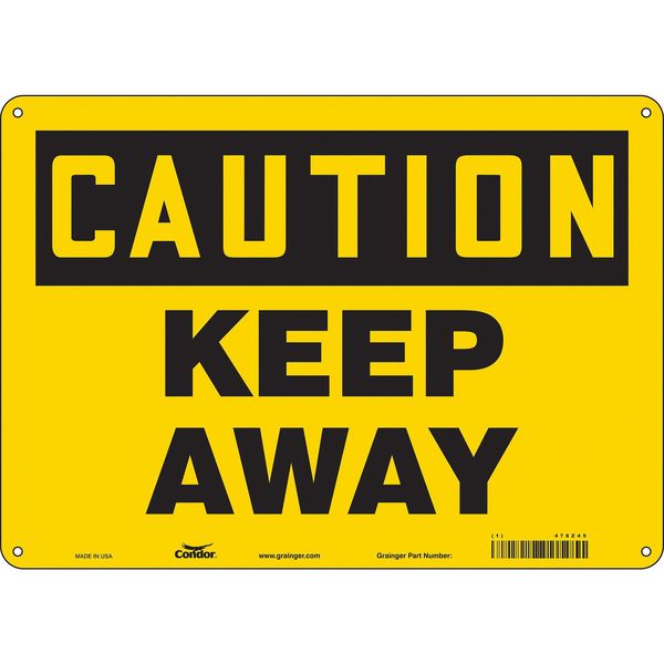 Safety Sign, 10 in Height, 14 in Width, Aluminum, Horizontal Rectangle, English, 478Z45