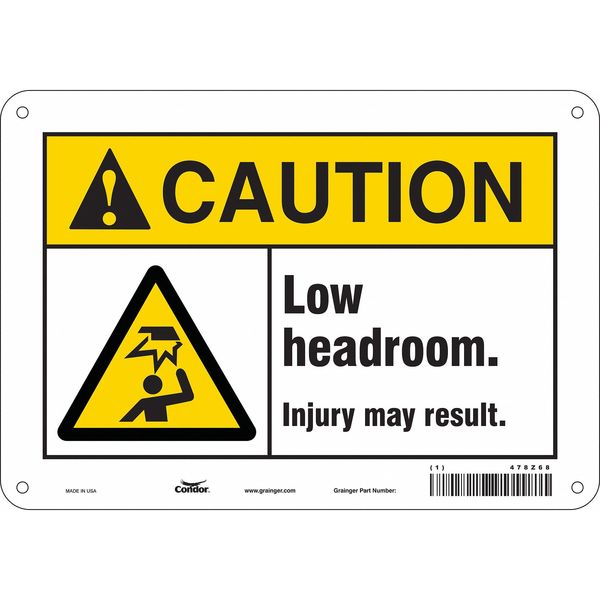 Safety Sign, 7 in Height, 10 in Width, Aluminum, Vertical Rectangle, English, 478Z68