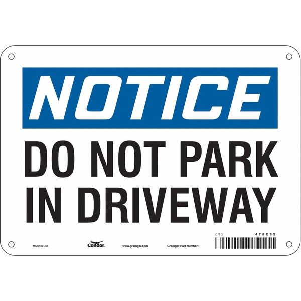 Safety Sign, 7 in x 10 in, Aluminum, 478C52