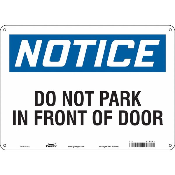 Safety Sign, 10 inx14 in, Aluminum, 478C63