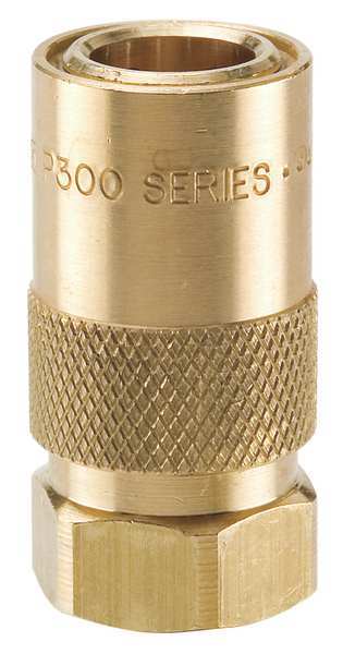 Hydraulic Quick Connect Hose Coupling, Brass Body, Sleeve Lock, 1/4