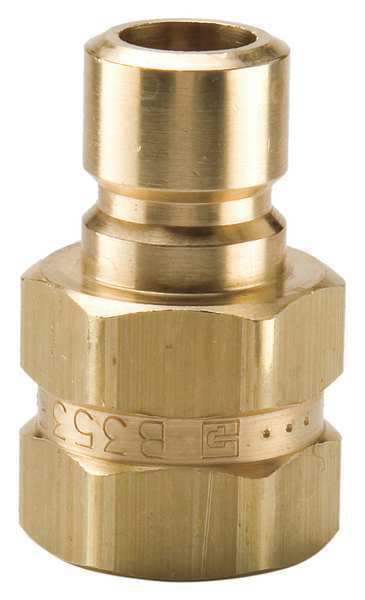 Hydraulic Quick Connect Hose Coupling, Brass Body, Sleeve Lock, 3/8