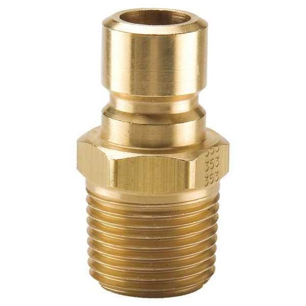 Hydraulic Quick Connect Hose Coupling, Brass Body, Push-to-Connect Lock, 1/4