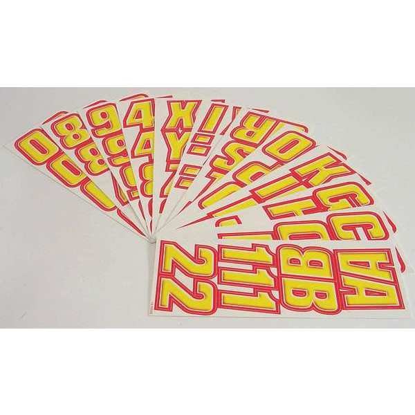 Number and Letter Combo Kit, Yellow/Red