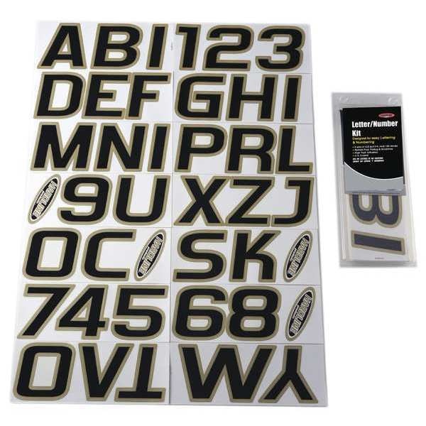 Number and Letter Combo Kit, Black, 3in.H