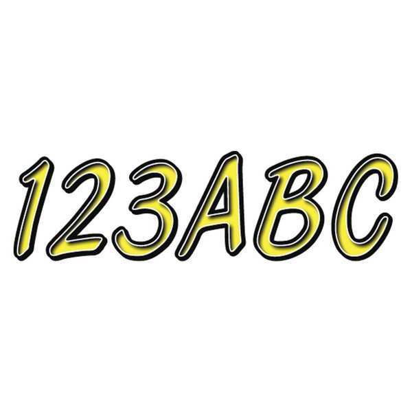 Number and Letter Combo Kit, Yellow, 3in H