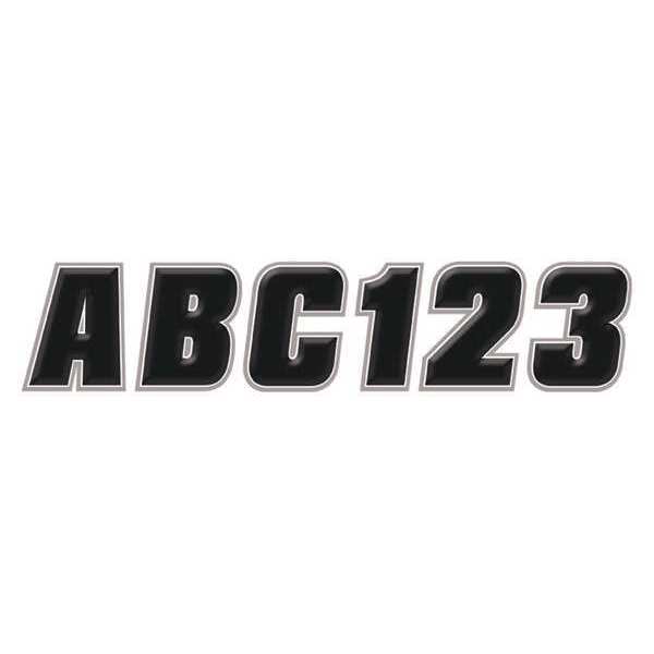 Number and Letter Combo Kit, Black/Silver