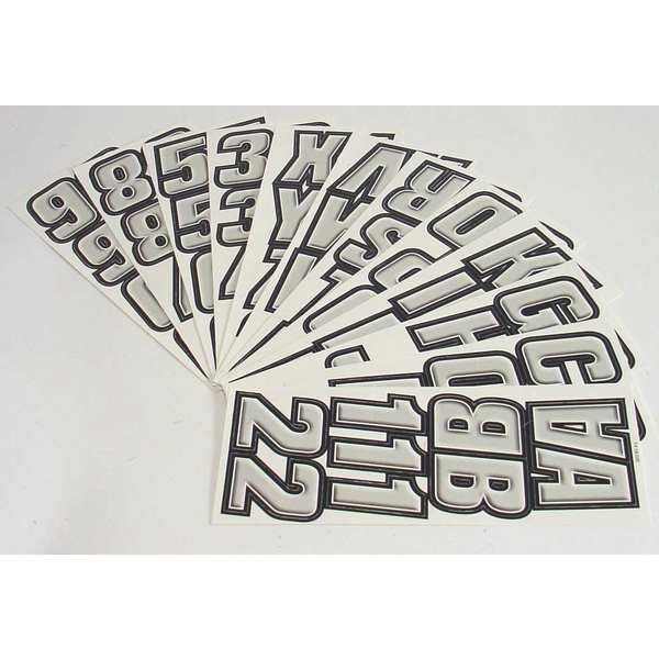 Number and Letter Combo Kit, Silver/Black
