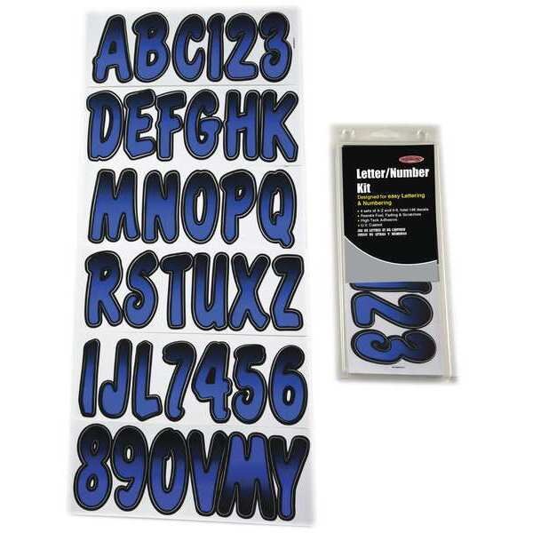 Number and Letter Combo Kit, Blue/Black