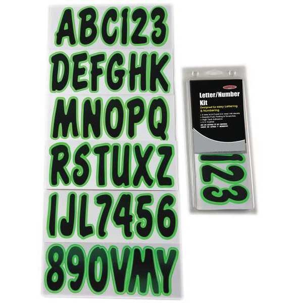 Number and Letter Combo Kit, Black/Green