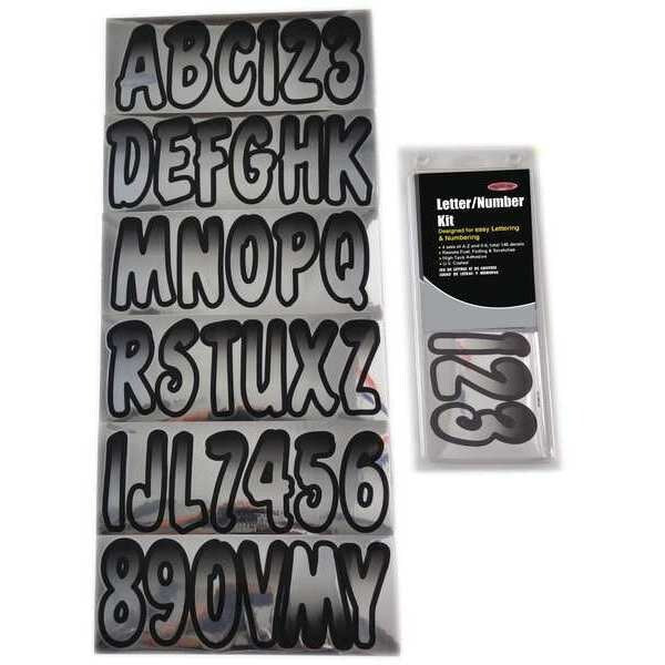 Number and Letter Combo Kit, Chrome/Black