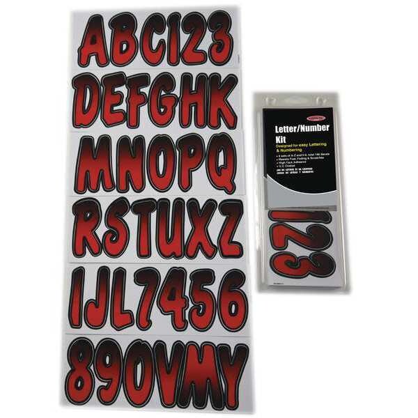 Number and Letter Combo Kit, Red/Black