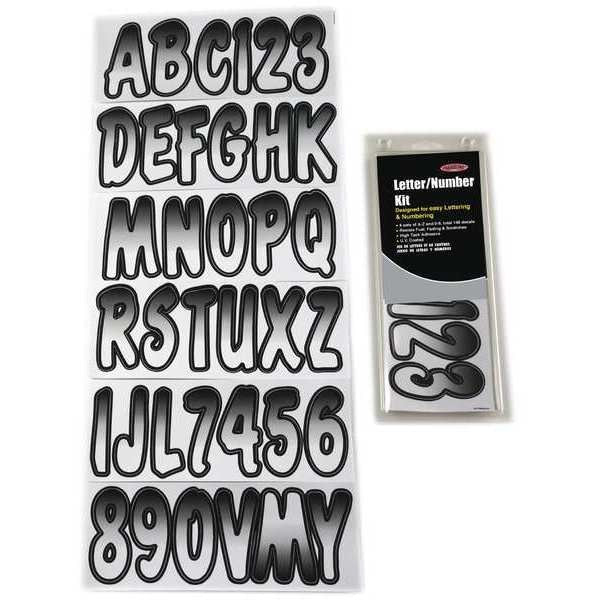 Number and Letter Combo Kit, White/Black