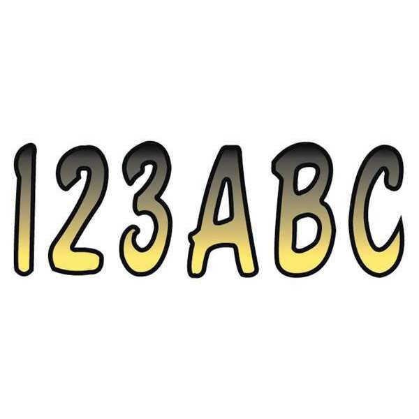 Number and Letter Combo Kit, Yellow/Black