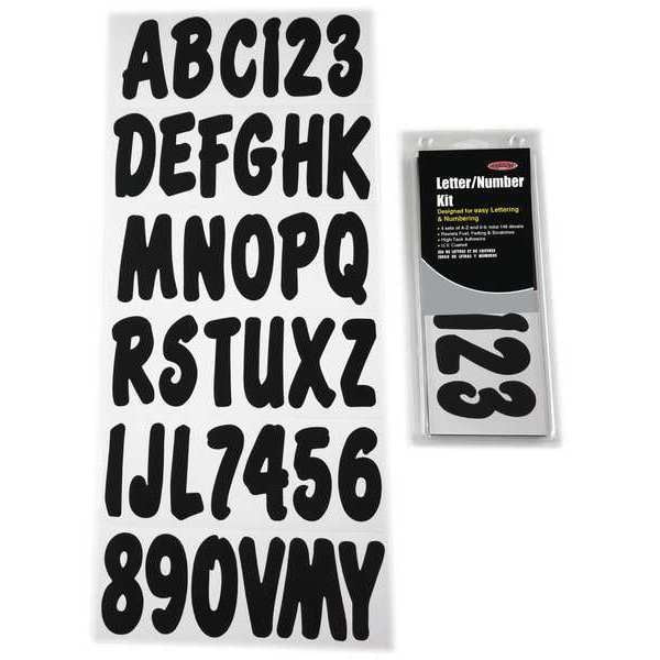 Number and Letter Combo Kit, Black, 3 in.H