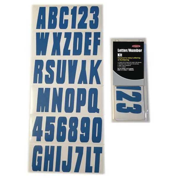Number and Letter Combo Kit, Blue, 3 in.H