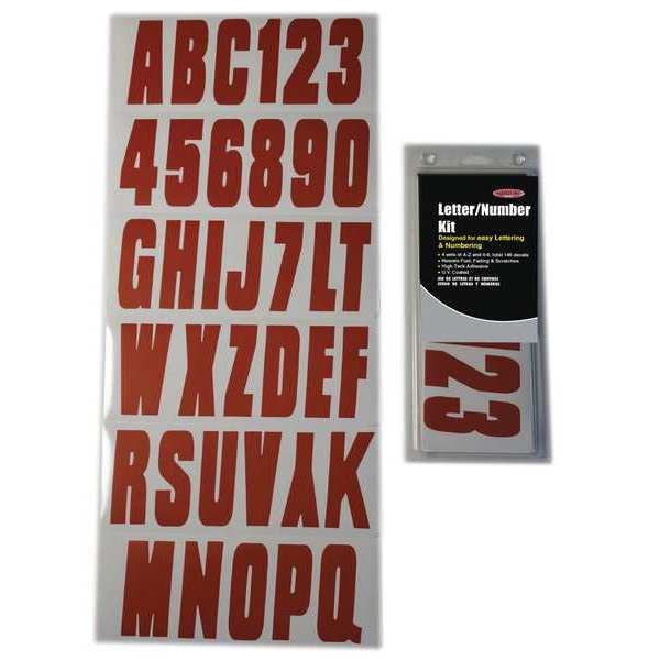 Number and Letter Combo Kit, Red, 3 in. H
