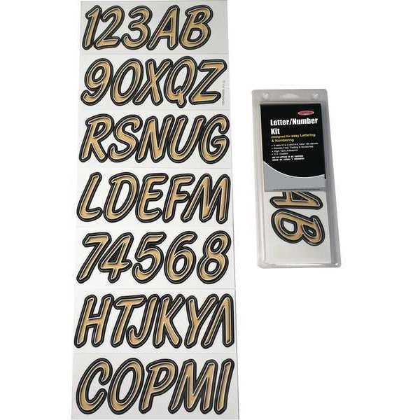Number and Letter Combo Kit, Brown, 3 in.H