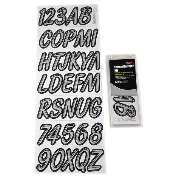 Number and Letter Combo Kit, Silver, 3in.H