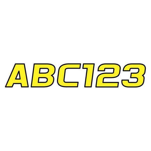 Number and Letter Combo Kit, Yellow, 3in.H