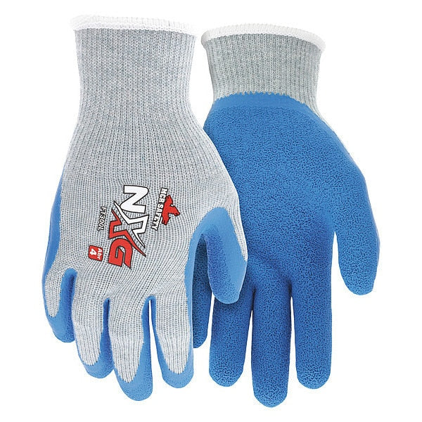 Natural Rubber Latex Coated Gloves, 3/4 Dip Coverage, Blue/White, XL, PR