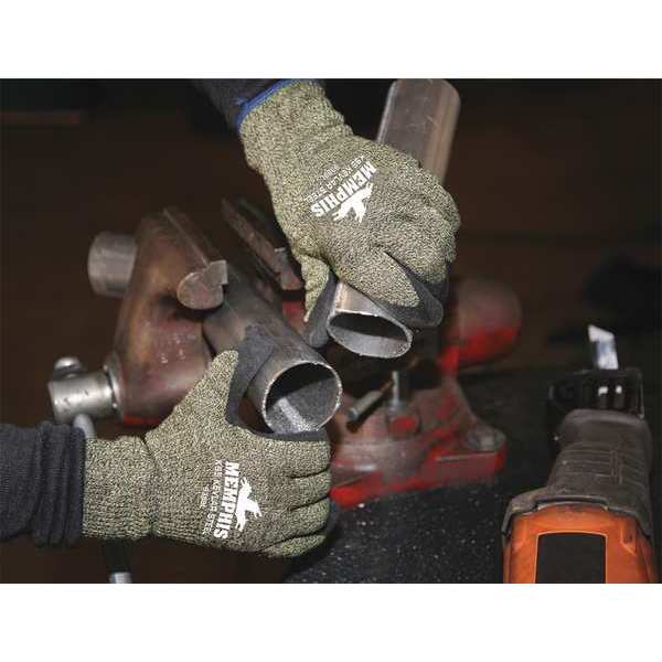 Cut Resistant Coated Gloves, A3 Cut Level, Natural Rubber Latex, M, 1 PR