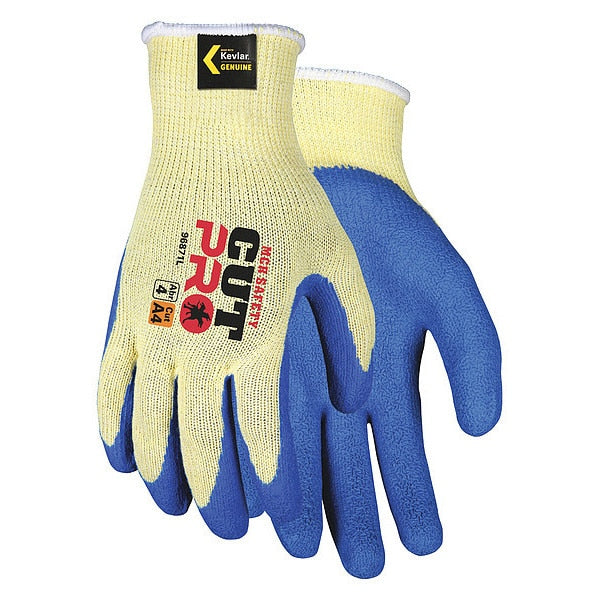 Cut Resistant Coated Gloves, A4 Cut Level, Natural Rubber Latex, M, 1 PR
