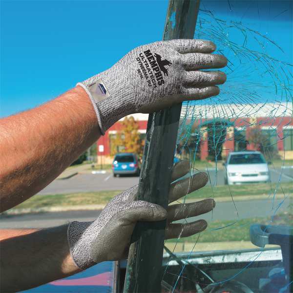 Cut Resistant Fingerless Coated Gloves, A3 Cut Level, PVC, S, 1 PR