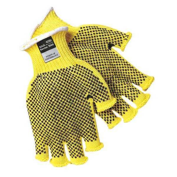 Cut Resistant Fingerless Coated Gloves, A3 Cut Level, PVC, L, 1 PR
