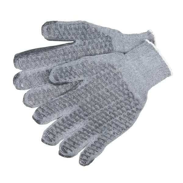 Knit Gloves, XL, Gray, PVC Material, PK12