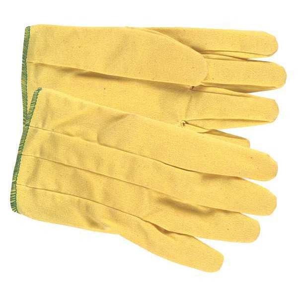 Vinyl Coated Gloves, Full Coverage, Yellow, M, 12PK