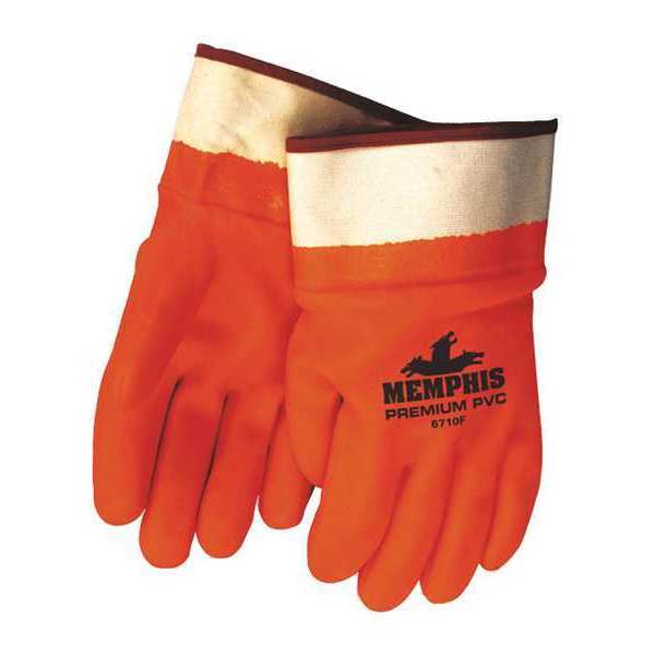 Chemical Resistant Gloves, PVC, L, 11-1/2