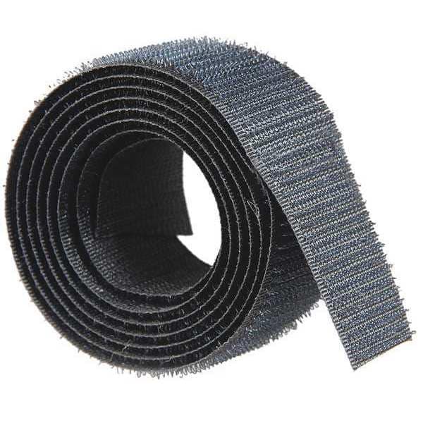 Reclosable Fastener, No Adhesive, 150 ft, 1 in Wd, Black