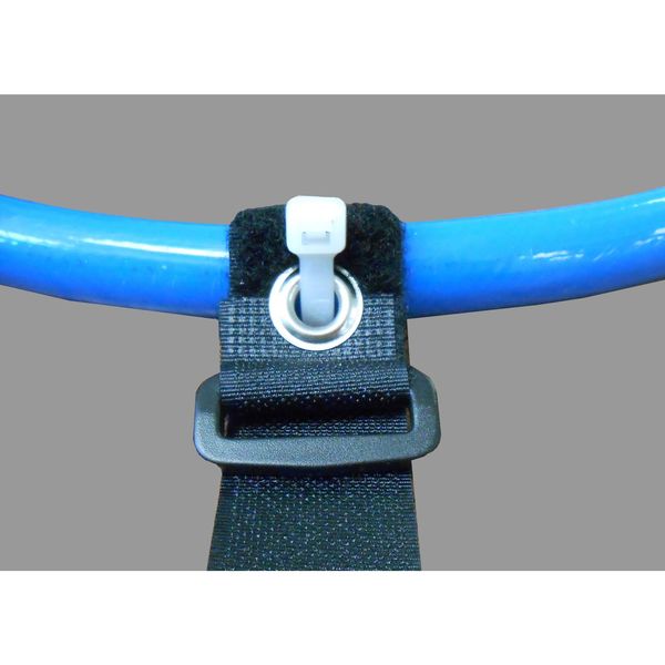 Back-to-Back Strap, No Adhesive, 18 in, 2 in Wd, Black, 10 PK
