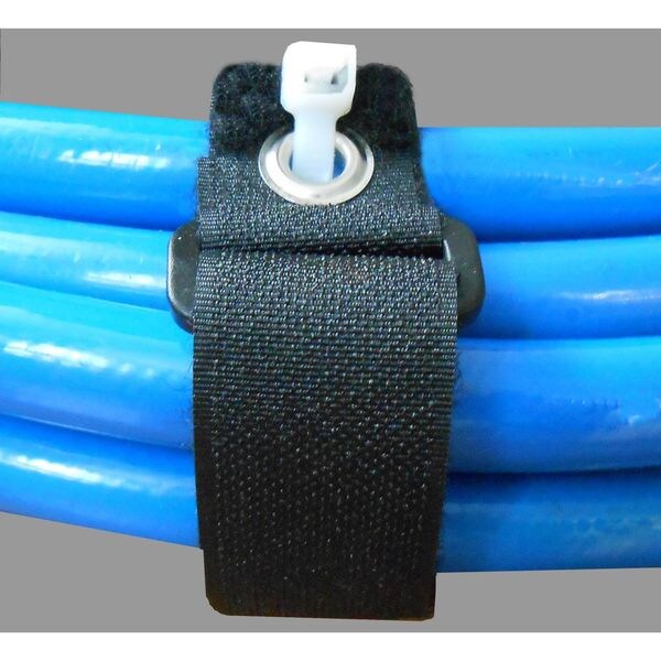 Back-to-Back Strap, No Adhesive, 12 in, 1 in Wd, Black, 10 PK